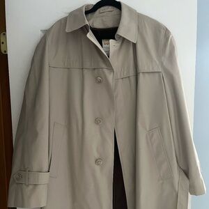 Vintage London Towne Men's Khaki Long Sleeve All-Weather Trench Coat Size 40 Reg